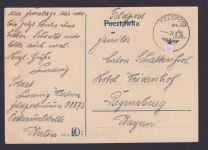 Besetzung Polen Generalgouvernement Postkarte mit stummen Feldpost K1 Regensburg
