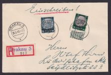Besetzung Polen Generalgouvernement R Brief MIF 2+ 12 1Zloty Krakau Ludwigshafen