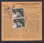 Besetzung Polen Generalgouvernement Paketkarte Warschau Lublin roter L1 Nachge -