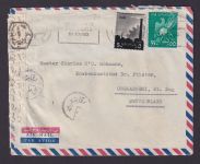 Ägypten Zensur Brief Maschinenstempel Cairo Oberägeri Kanton Zug Schweiz