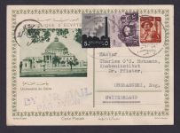 Flugpost Ägypten Bild Ganzsache + ZuF Luftpost Universität Kairo Oberägeri Zug