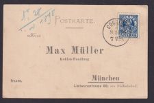 Stadtpost Privatpost München EF 1 1/2 Pf. Karte Courier Bestellkarte Reklame