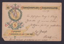 Musik Deutsches Reich Mannheim Freiburg tolle Anlass Postkarte Tonkünstler