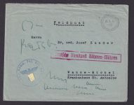 Böhmen Mähren Besetzung II.Weltkrieg Dienstpost Brief Prag Wanne Eickel Feldpost