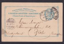 USA Bild Privatganzsache 2c Liberty Statue Destination New York Basel Schweiz