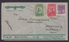 Flugpost air mail Condor Brasilien MIF nach Ingolstadt Bayern 3.11.1934