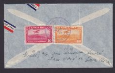 Flugpost Air mail Costa Rica Brief MIF 10+60 centimos Neubrücke Nahe Hoppstädten