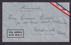 Flugpost Air mail Costa Rica Brief MIF 10+60 centimos Neubrücke Nahe Hoppstädten