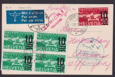 Flugpost Schweiz 286 b selt Flugkarte Flugmeeting Zürich K2 Automobil Postbureau