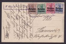 Vise Belgien viol. R1 Feldpost Ansichtskarte Besetzung 1. Weltkrieg Hannover