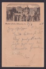 Bastei Vorläufer Privatganzsache Sachsen sehr frühe Karte nach Posen 3.8.1884