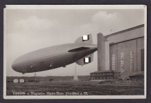 Zeppelin Luftschiff Hindenburg im Aufstieg Ansichtskarte Rhein Main Frankfurt