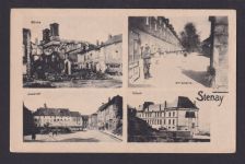 Ansichtskarte Stenay Frankreich Feldpost 6. Komp.Inf. Rgt.Kaserne Kirche