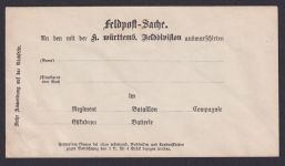 Krieg 1870 1871 Württemberg Feldpostsache Vordruck Umschlag Württembergische