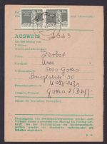 DDR Ostalgie Ausweis MEF 1 Mark Aufbau Bezug Sonderpostwertzeichen DDR Gotha
