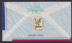 San Nicolas Aruba Niederländische Antillen Brief Blockrand Luftpost München
