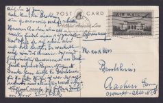 USA Ansichtkarte Marine Schiffe S.S. Nieuw Amsterdam Kreuzfahrtschiff Aachen