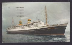 USA Ansichtkarte Marine Schiffe S.S. Nieuw Amsterdam Kreuzfahrtschiff Aachen