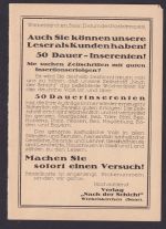 Drucksache Kolportage Verlag Wiebelskirchen Saar Verlag Wochenschrift ,Nach der