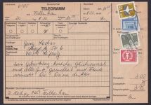 DDR Telegramm frankert MIF Aufbau + Flugpost Falkenhain Sachsen Leipzig Gebühr