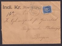Norwegen Wert Brief EF 20ö Posthorn Etne Bergen mit 2 intakte Wachssiegel KM