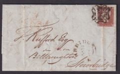 Großbritannien Brief EF 3 MK Victoria selt. Malteserkreuz mit Nr. 12 Kat. 600,00