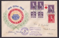 Dänemark dekor Brief Zusammendruck Rotes Kreuz + Vignette Philatelie Ausstellung