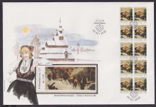 Norwegen Markenheftchen Brtief Zusammendruck Heftchenblatt Kunst Malerei