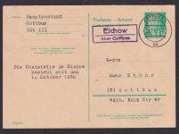 Eichow über Cottbus Brandenburg DDR Ganzsache Landpoststempel n. Cottbus
