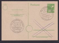 All. Besetzung Ganzsache SST Schwerin Volksbegehren Volkswille rs. DDR 245 Tag