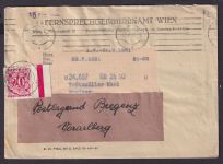 Österreich R Brief EF Porto P 238 Wien nach Bregenz als Nachporto 1951