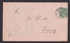 Greiz Thüringen Ansichtskarte sehr selt Vorläufer 19.10.1878 n. Leisnig Reklame