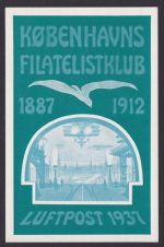 Flugpost Aviatik Kopenhagen Københavns Dänemark Philatelie tolle Flugkarte 1937