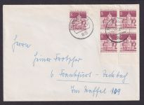 Berlin Brief MEF 271 Rand Viererblock Bauwerke Nürnberg n. Frankfurt