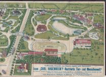 Altona Stellingen C. Hagenbecks Tierpark Plan incl Reklame Hapag Cobra + Kaiser