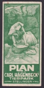Altona Stellingen C. Hagenbecks Tierpark Plan incl Reklame Hapag Cobra + Kaiser