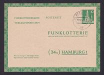 Berlin Ganzsache FP 5 b Funklotterie Berlin Hamburg 17.10.1957 KatWert 48,00