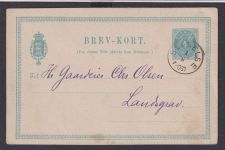 Dänemark Ganzsache 4 Sk blau K1 Slagels 1.9.1884