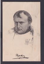 Ansichtskarte Nürnberg Porträt Napoleon mit aufgeklepter dicker Gold Vignette