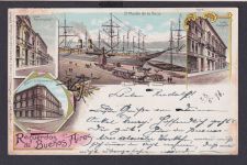 Litho Ansichtskarte Argentinien Buenos Aires Hamburg Wandsbeck Hafen Schiffe