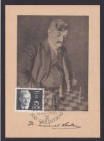 DDR 1387 interessante Maximumkarte Berlin Dr. Kasker Gedenkjahr Schriftsteller +