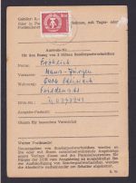 DDR Steinach frankierte Ausweiskarte mit EF 2550 2 Mark Aufbau