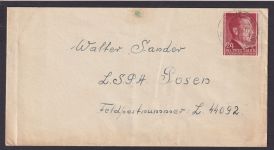 Briefmarken Besetzung Generalgouvernement Feldpostbrief Lowitsch Stelle L.S. Low