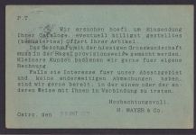 Ägypten Postkarte EF nach Barmen 28.10.1921