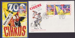 Europa Schweden Zirkus tolles Los 1450-1452 Zusammendruck FDC + 3 Maximumkarten