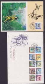 Europa Schweden Astrid Lindgren 1431-1440 Zusammendruck FDC + 5 Maximumkarten
