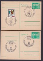 DDR inter. Sammlung von 16 meist Ganzsachen oft inter Sonderstempel