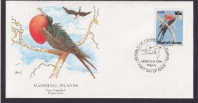 Marshall Islands Ozeanien Fauna Tiere Fregattvogel schöner Künstler Brief