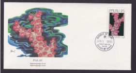 Palau Ozeanien Flora Korallen schöner Künstler Brief