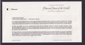 Turks and Caicos Britische Überseegebiete Fauna Vogel Nachtreiher schöner Brief